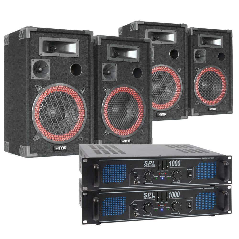 SkyTec XEN 2000W - 2x paires d'enceintes passives 12