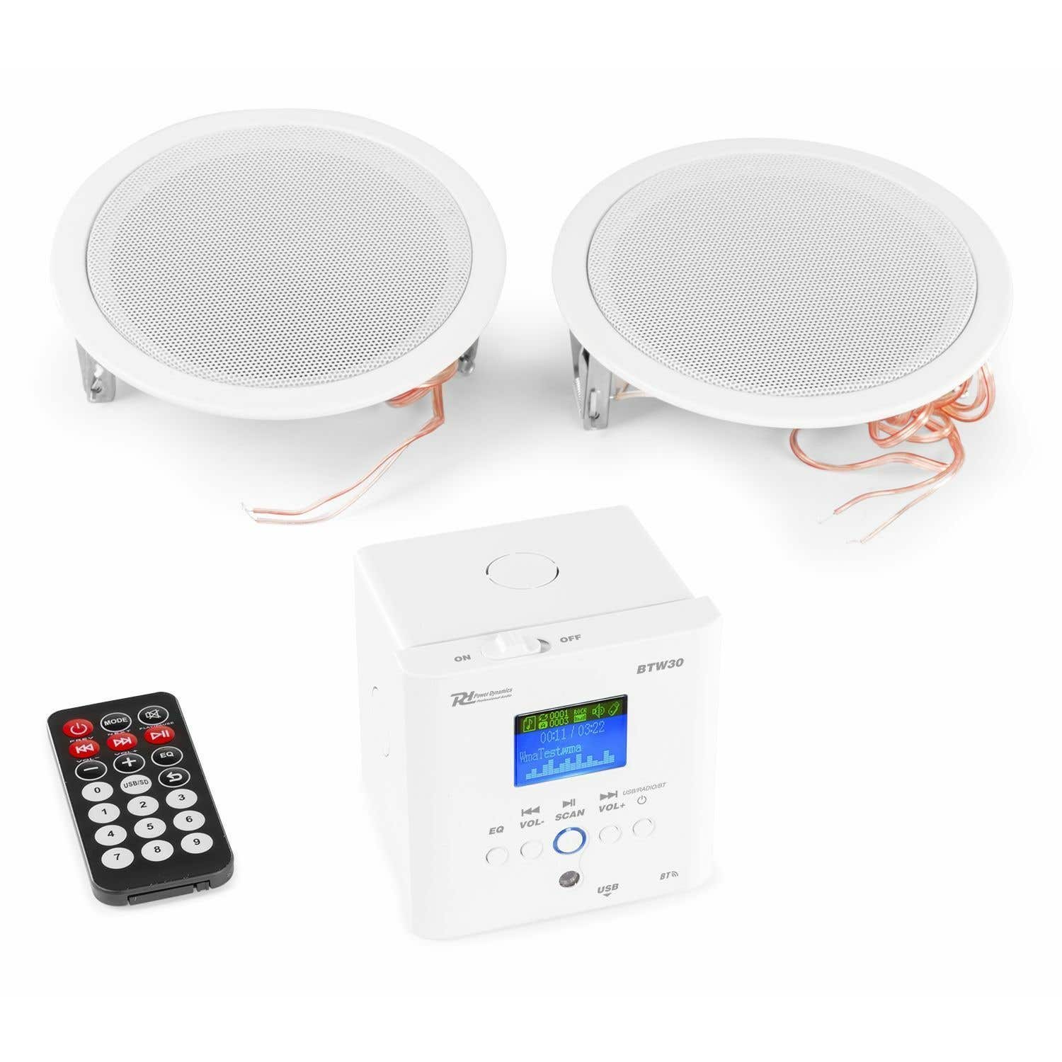 Power Dynamics BTW30SET - Système audio mural avec deux enceintes de plafond 5“