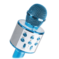 Max KM01 - Micro karaoké Bluetooth avec haut-parleur intégré, USB/SD - Bleu