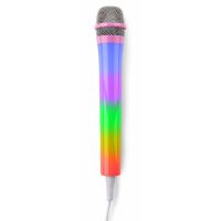 Fenton KMD55P Microphone Filaire Karaoké Rose avec Éclairage LED
