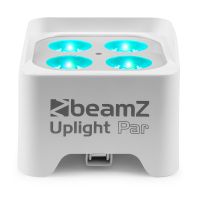 BeamZ BBP90W - Projecteur PAR Uplight sur Batterie RGB-UV DMX 16 Watts - Blanc