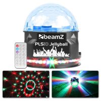 BeamZ PLS10 - Boule Disco haut-parleur, 3 x LEDs 1W RGB + anneau 48 LEDs RBG, MP3/USB/BT