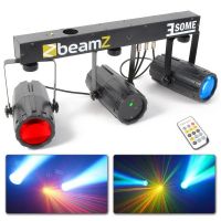 BeamZ 3-SOME - 2 Projecteurs 2 x 57 LEDs, couleurs RGBW, laser R/G, avec barre en T