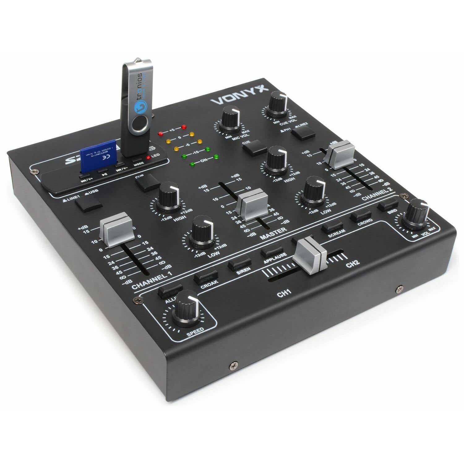 SkyTec STM-2250 - Table de Mixage 4 canaux, lecteur MP3, USB/SD, entrée RCA