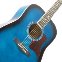 Max SoloJam - Guitare Acoustique Folk Pack Débutant - Bleue