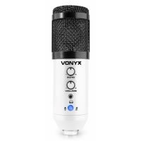 Vonyx CMS320W - Microphone studio USB avec bras articulé réglable et filtre anti-pop - Blanc