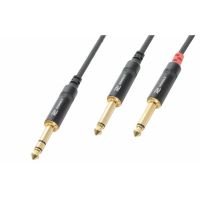 PD Connex Câble Audio Cordon Jack 6,35 Mâle Stéréo/2x Jack 6,35 Mâle - 3m