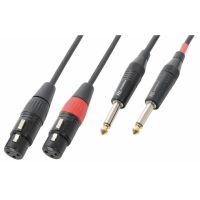 PD Connex Câble audio cordon 2x xlr femelle - 2x jack 6,35 mâle mono - 1,5m