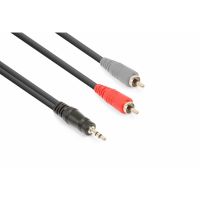 Vonyx Câble audio cordon jack 3,5 stéréo / 2 x rca mâle - 1,5m