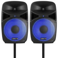 Vonyx VPS122A - Enceinte sono portable, puissance de 800W, LEDs au rythme de la musique