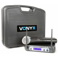 Vonyx WM512 - Système micros station sans fil VHF, 2 x micros main sans fil