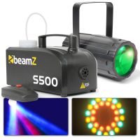 BeamZ Set - Machine à fumée S500 avec Moonflower 60 LEDs RGBAW