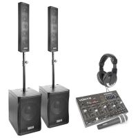 Vonyx Système de Sonorisation 2.2 Complet Kit Sono DJ avec Table de Mixage Bluetooth 1500W