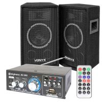 Vonyx SL6 geluidsbox met AV-360 versterker en kabels