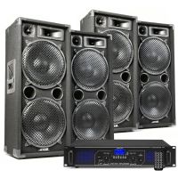 MAX212 Kit sono DJ  5600W avec 4x haut-parleurs et amplificateur Bluetooth