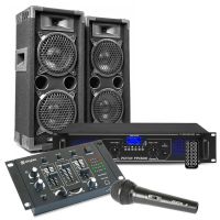 MAX26 DJ set met o.a. speakers, versterker en mixer - 1200W