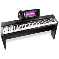 MAX KB6W Clavier électronique 88 touches avec meuble en bois et casque audio 