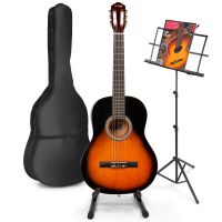 MAX SoloArt guitare acoustique classique avec musique et support de guitare - Sunburst