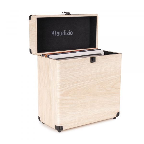 Audizio RC32 - Étui de Rangement pour Vinyle 33 Tours - Frêne