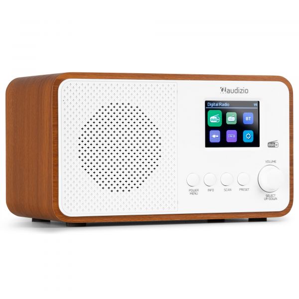 Audizio Avio - Radio DAB+, FM avec Bluetooth 5.0 - Blanche, Écran 2,4 Pouces 