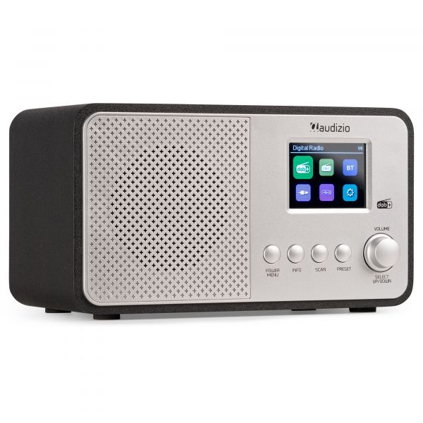 Audizio Avio - Radio DAB+, FM avec Bluetooth 5.0 - Aluminium, Écran 2,4 Pouces 