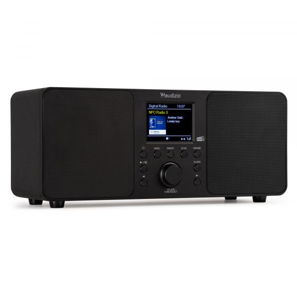 Audizio Genua Radio DAB+ Bluetooth 5.0 - Noire, Écran Couleur 2,8 avec Télécommande