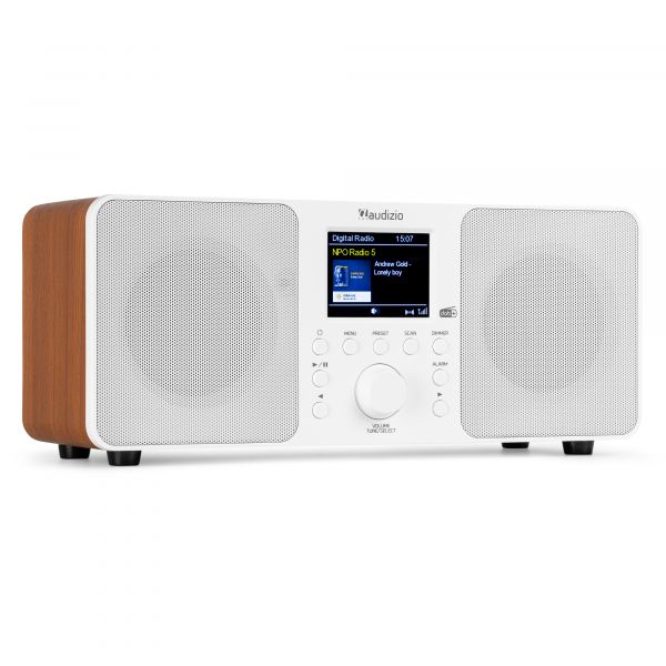 Audizio Genua Radio DAB+ Bluetooth 5.0 - Blanche, Écran Couleur 2,8 avec Télécommande