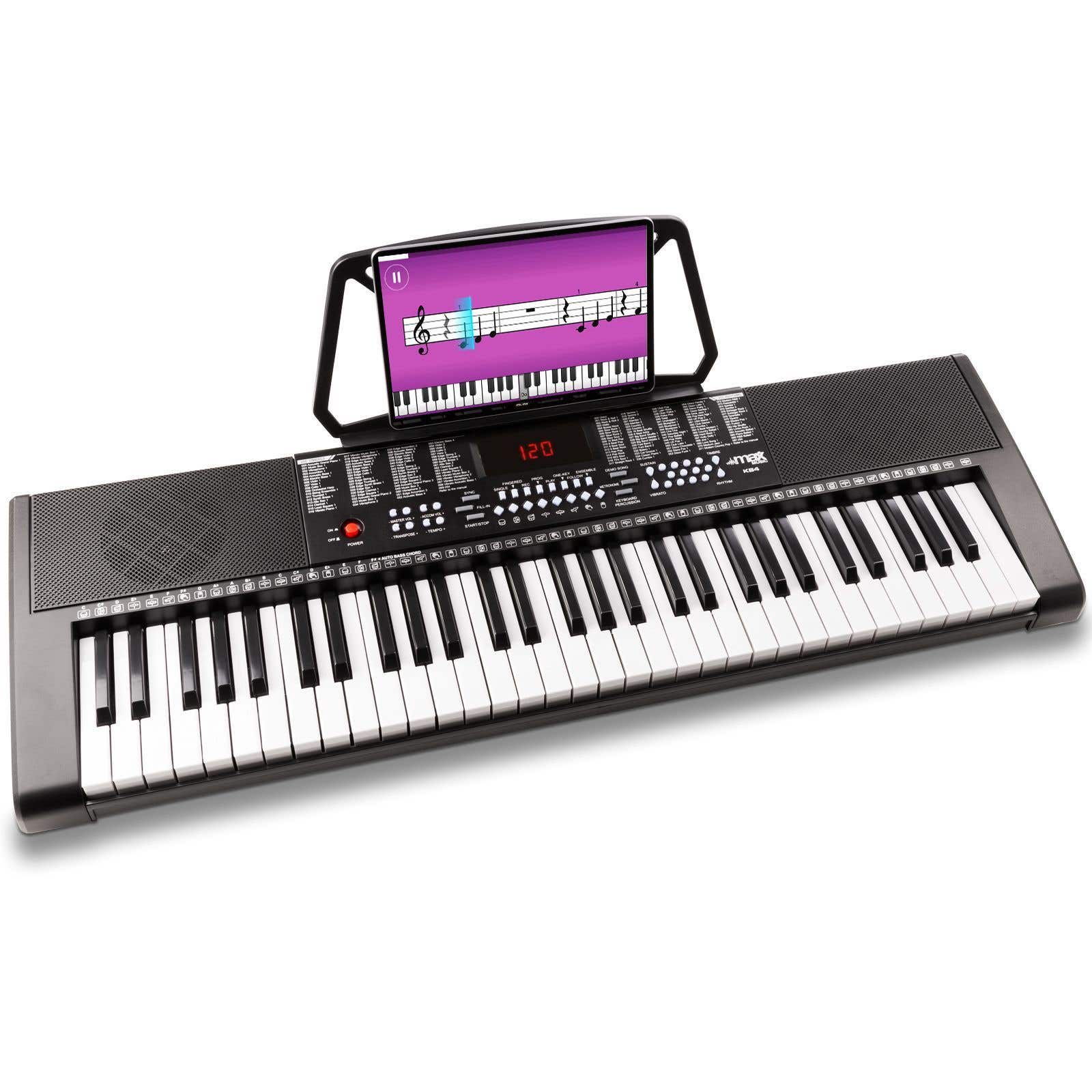 Max KB4 - Clavier Électronique, 61 Touches, 2 Haut-Parleurs Intégrés, Sortie Casque