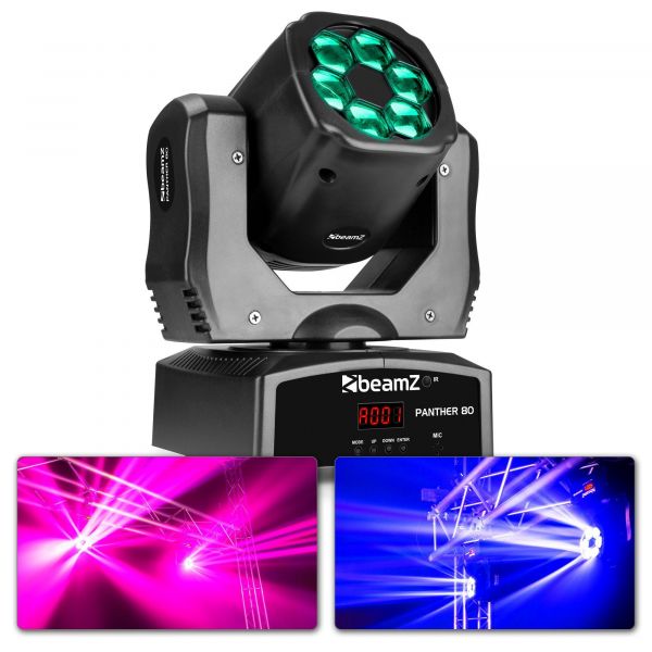 Beamz Panther 80 Lyre LED - 6x LED 12 Watts RGBW CREE