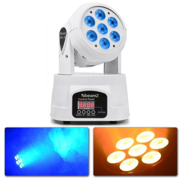 BeamZ MHL74 - Mini Lyre Wash 7x LED RGBW 10W - Blanc