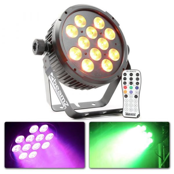 BeamZ BT300 - Projecteur FlatPAR, 12x LED RGBAW-UV, 10W par LED avec Télécommande