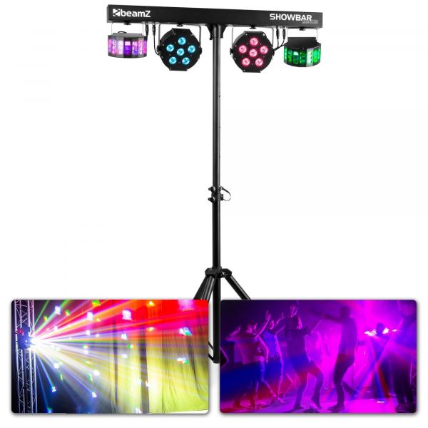 Beamz SB02 ShowBar - 2x Projecteurs PAR + 2x Derby sur Batterie