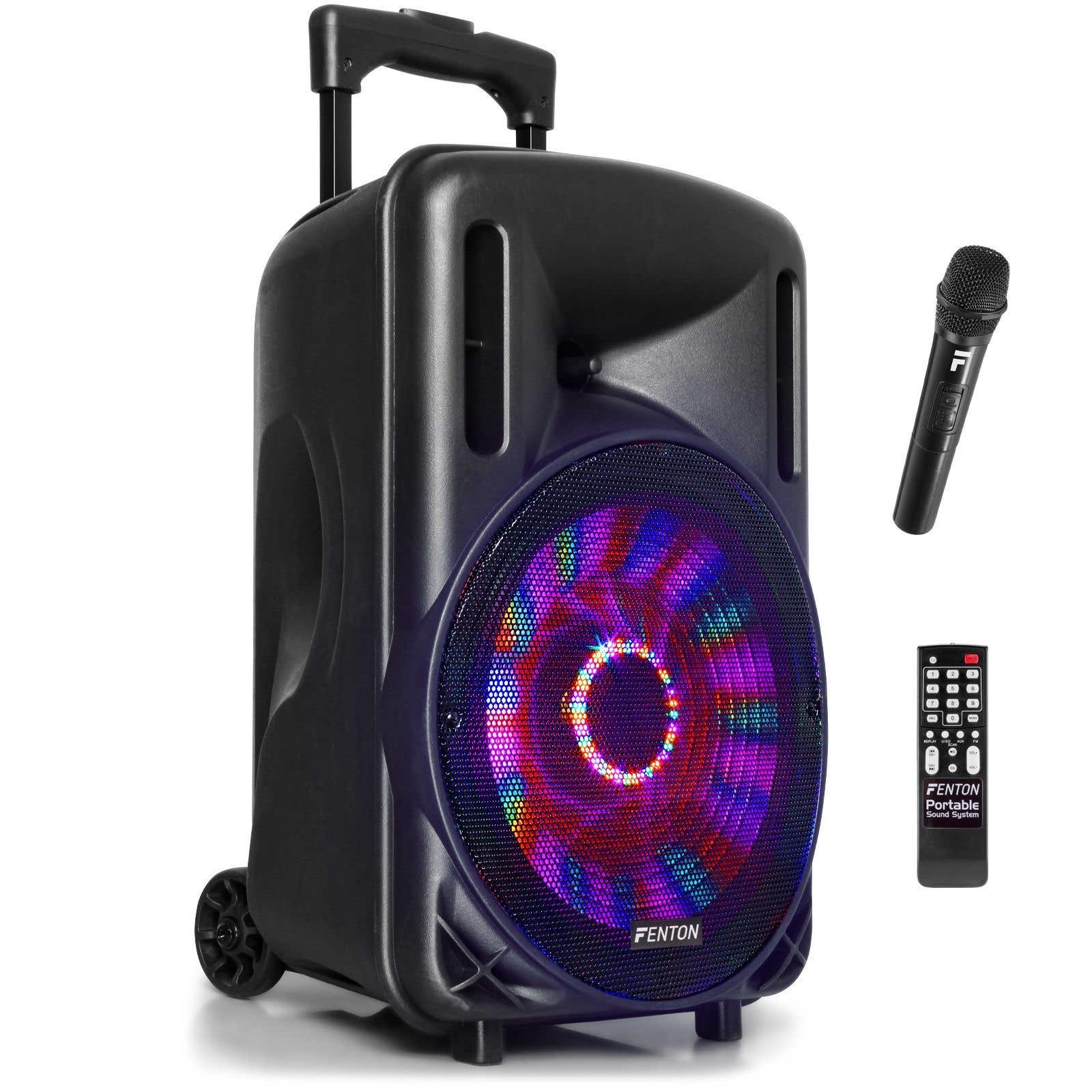 Fenton FT10LED - Enceinte Sono Portable LEDs avec Batterie – 450 Watts