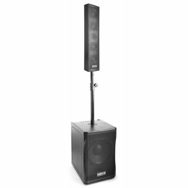 Vonyx VX1200 - Système Triphonique, Caisson de Basse 750W, MP3/SD/USB/AUX, avec Micro