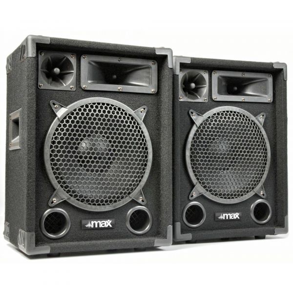 MAX10Pair - Paire d'Enceintes Sono Passives , Woofer de 10 Pouces, Puissance de 500 Watts