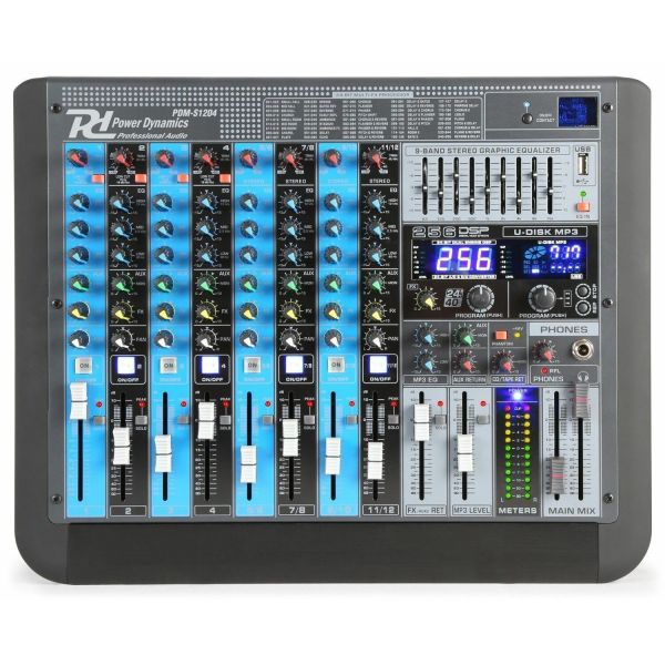 Power Dynamics - PDM-S1204 - Console de Mixage Professionnelle Analogique 12 canaux