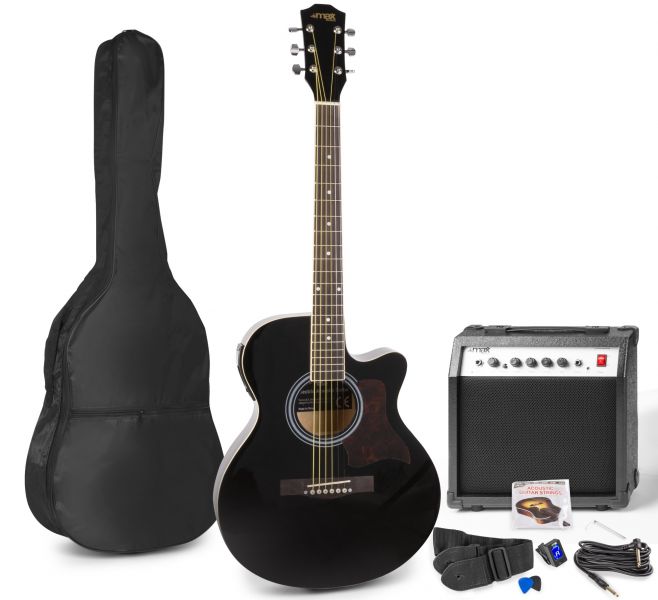 MAX ShowKit Electric Acoustic Guitar Pack Black