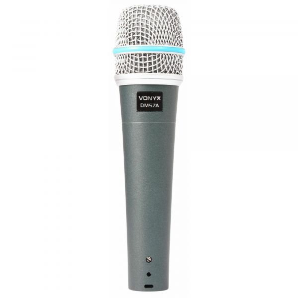 Vonyx DM57A - Microphone Dynamique Professionnel avec Filtre Anti-Pop - Noir