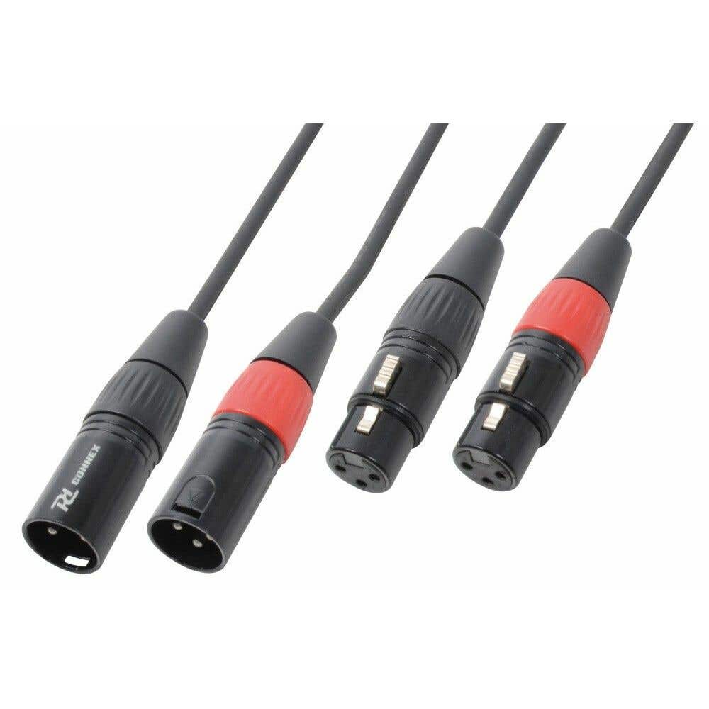 PD Connex Câble Audio Cordon 2x XLR Mâle - 2x XLR Femelle - 6m
