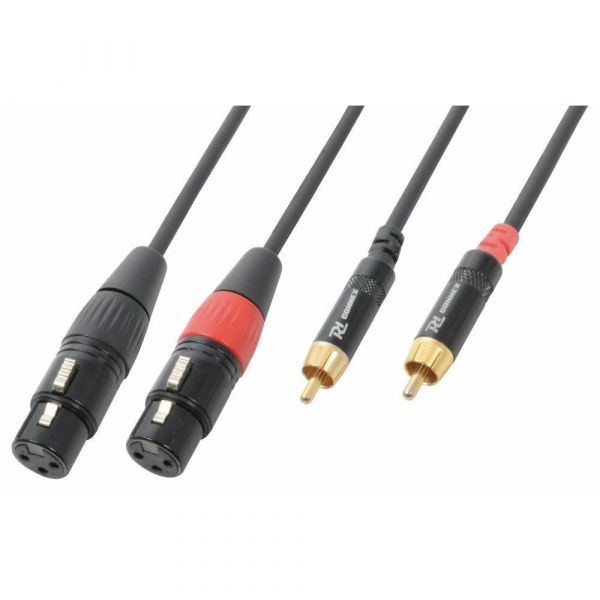 PD Connex Câble Audio Cordon 2x XLR Femelle - 2x RCA Mâle - 1,5m