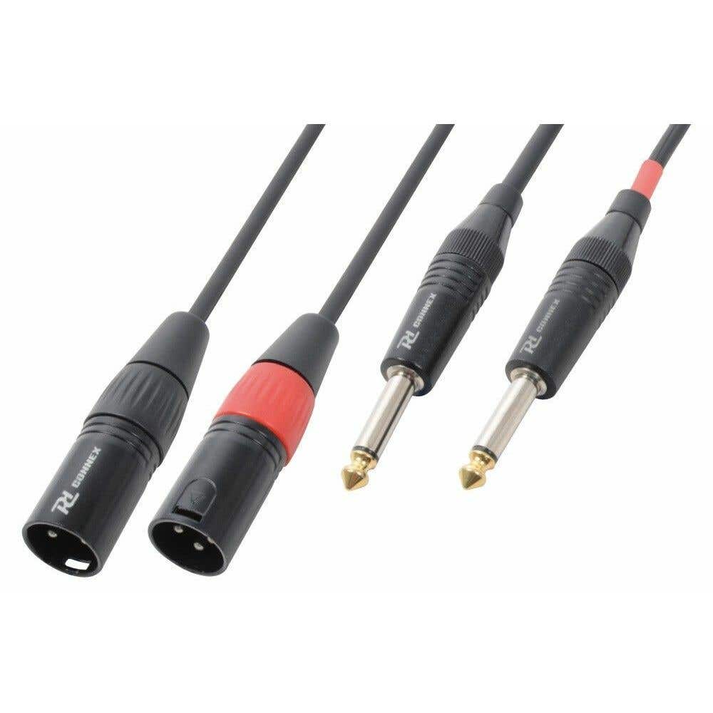 PD Connex Câble Audio Cordon Convertisseur 2x XLR Mâle - 2x 6,3 Mono - 0,2m