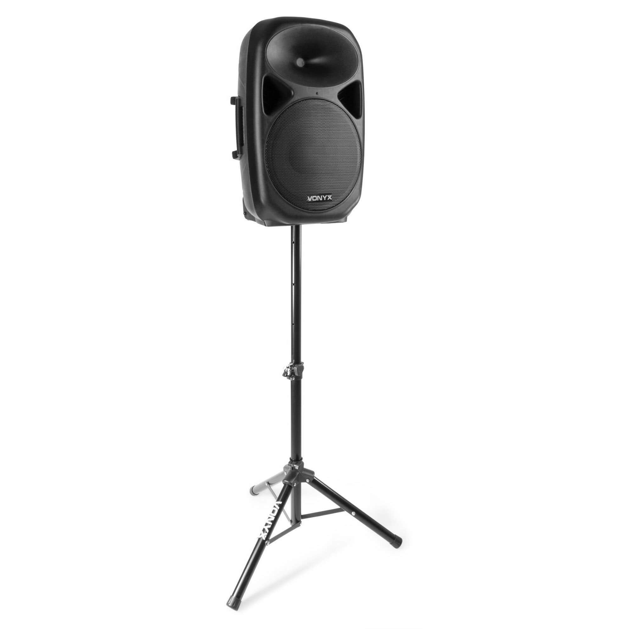 Vonyx SPS12A MP3 Kit 18”- Enceinte Sono Bluetooth avec Pied 600w Max