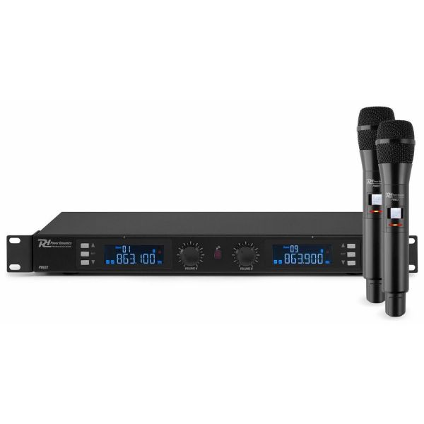 Power Dynamics PD632H - Set 2 Micros sans Fil UHF, Livré dans un Flightcase en Aluminium