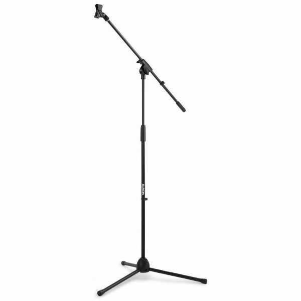 Vonyx MS10 - Pied de Microphone Noir avec Support de Microphone