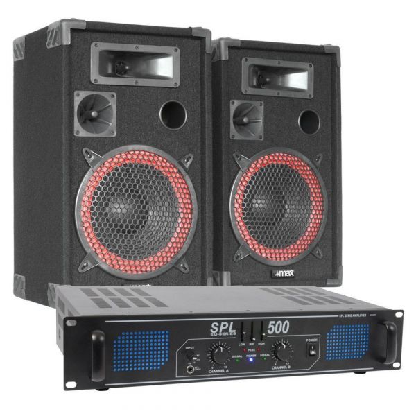 Kit Enceinte Haut-Parleur et Amplificateur DJ PA Max 500 W