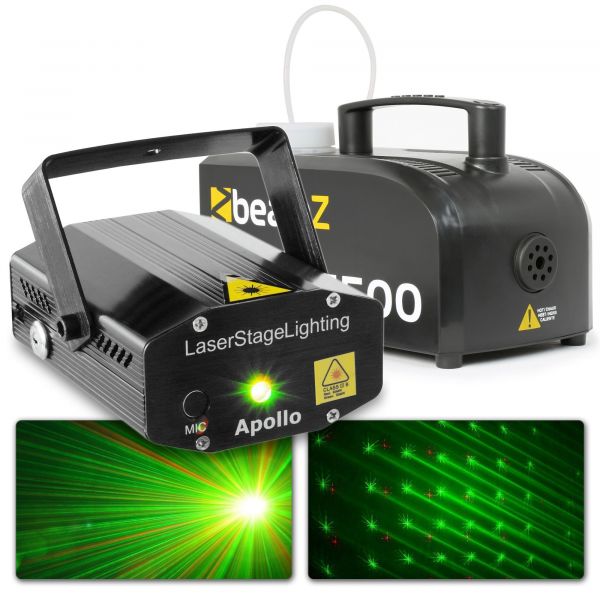 Beamz Pack Jeu de Lumière avec Machine à Fumée S500 et Laser