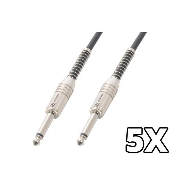 PD Connex Câble Audio Cordon Guitare 5 x 3m Jack 6,35 Mâle Mono/Jack 6,35 Mâle Mono