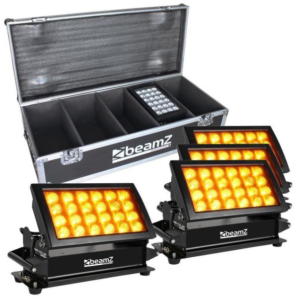 BeamZ Professional Star-Color 240 Lot de 4 Projecteurs avec Flightcase