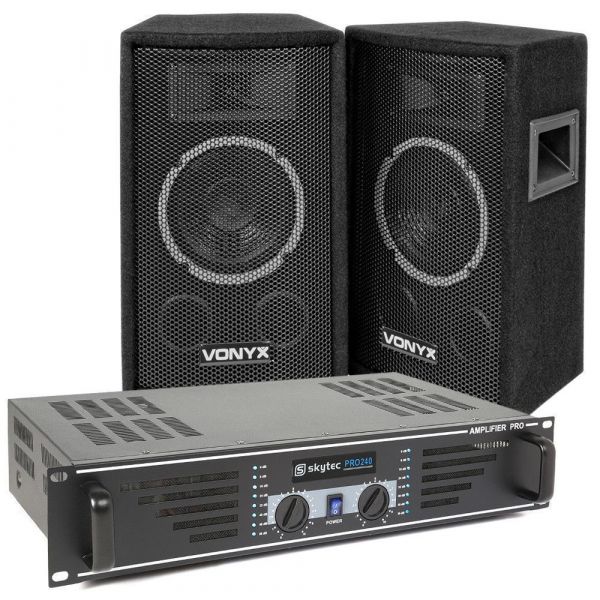 Vonyx Kit Sono DJ Enceintes et Amplificateur 500W