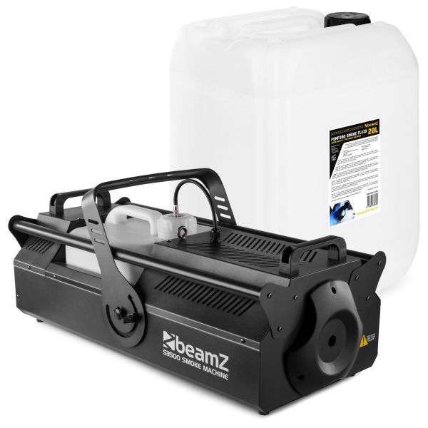 BeamZ S3500 Machine à Fumée avec 20 Litres de Liquide Ultra-concentré